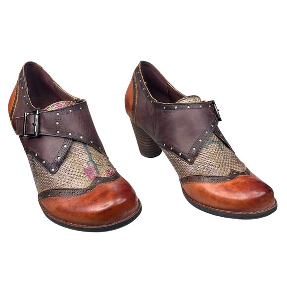 L’artiste X Spring Step Women’s Renaissance Brown Buckle Clog Size 39 US 8.5 - Picture 5 of 12